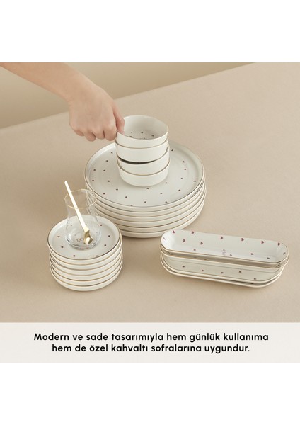 Lovin 32 Parça 6 Kişilik Kahvaltı Takımı Gold