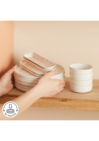 Lovin 32 Parça 6 Kişilik Kahvaltı Takımı Gold