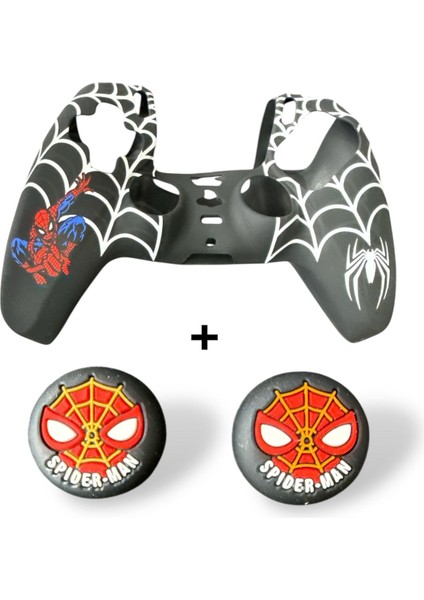 Ps5 Dualsense Spider-Man Koruyucu Silikon Kılıf + Analog Silikon Koruyucu