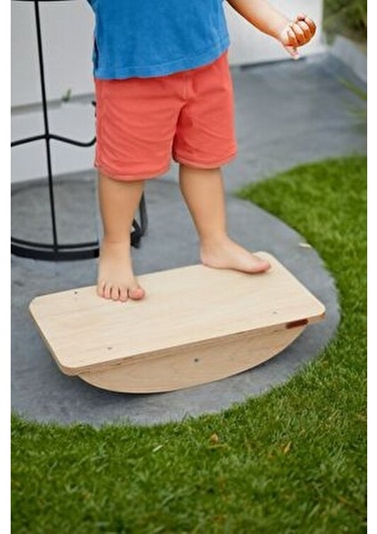 Çocuklar İçin Eğitici Ahşap Denge Tahtası Demonte Tekli Oyun Seti