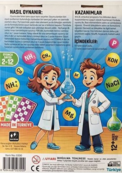 Fenbala Zeka Dolabı Eğitici Oyun 12+ Yaş 2-12 Oyuncu İçin Eğlenceli Bilim Temalı