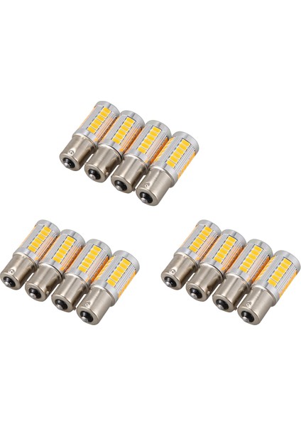 12PCS Amber 1156PY BAU15S PY21W LED 33SMD Araç Kayası Fren Ters Sinyal Ampul Y (Yurt Dışından)