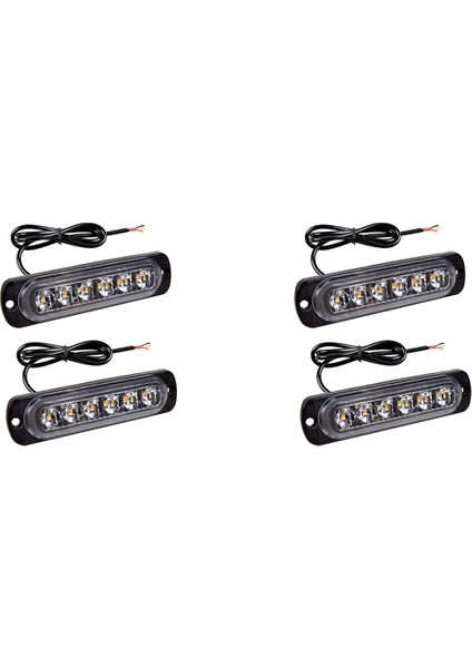 LED Acil Flaş Işıkları Amber 6 LED Frose Uyarı Acil Durum Yanıp Sönen Işık Araba Kamyonu Off Yolu Atv Suv 4 Paket (Yurt Dışından)