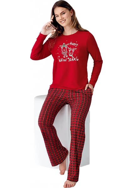 Arnetta AR3514S Anne Kız New Year Kışlık Ikili Pijama Takım (Anne)