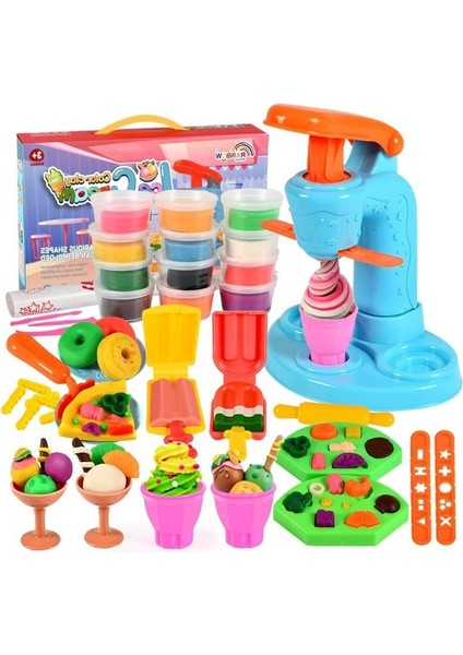 Çocuk Renkli Kil Burger Spagetti Makinesi Oyun Hamuru Yaratıcı Kalıp Araç Seti Oyuncaklar (Yurt Dışından)