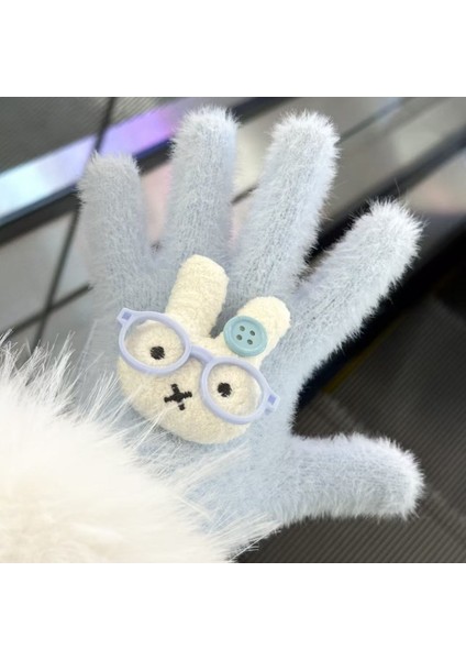 Kışlık Sevimli Kobalt Miffy Tavşan Kaık Soğuk ve Dona Dalı Bisiklet Outdoor Elnleri (Yurt Dışından)