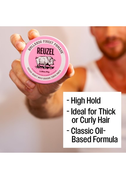 Pink Pomade Grease Güçlü Tutucu Parlak Wax 340 gr.
