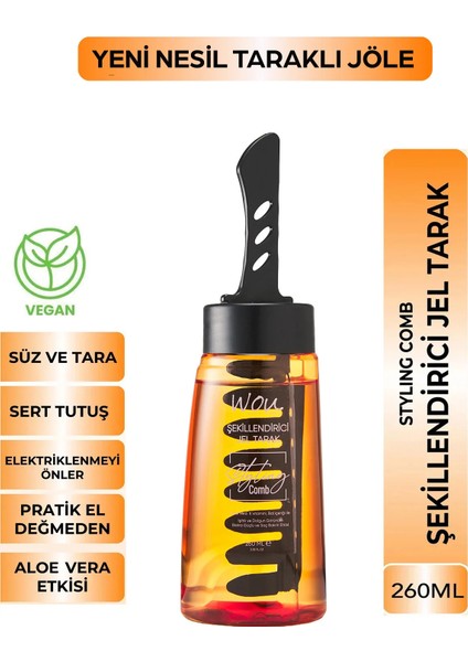 Saç Şekillendirici Jel Tarak 260 ml Işıltılı ve Dolgun Görünüm Ekstra Güçlü ve Saç Bakım Etkisi