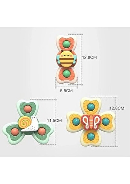 3'lü Vantuz Iplik Yapboz Oyuncaklar Renkli Hayvan Temalı Eğlenceli Set