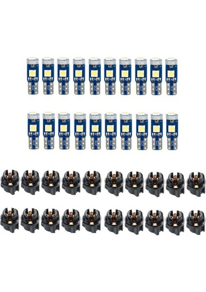 20PCS T5 Araba Gösterge Paneli Paneli Göstergesi Göstergesi Için LED Işıklar 3030-3SMD Işık Değiştirme Bükümlü Kilidi - Yeşil (Yurt Dışından)
