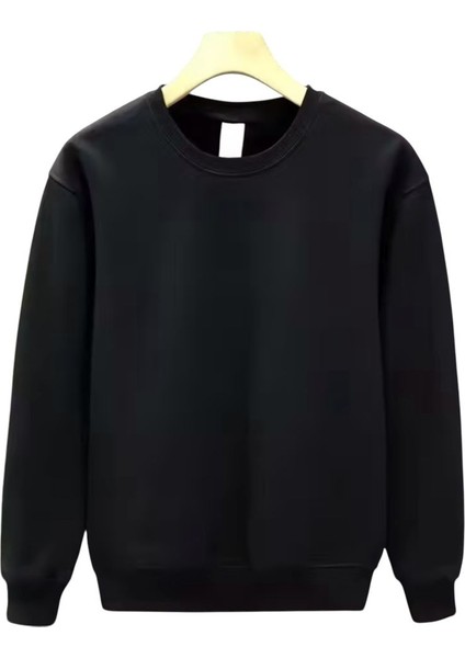 Geniş Rahat Içi Pamuklu Sıfır Yaka Oversize Sweatshirt