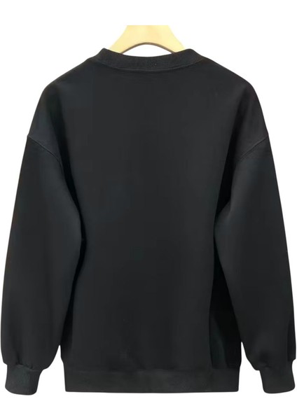 Geniş Rahat Içi Pamuklu Sıfır Yaka Oversize Sweatshirt fiyatları