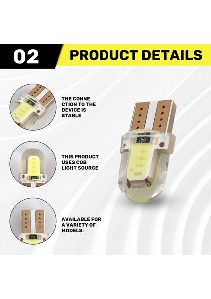 10 Adet LED T10 W5W Cob Smd Canbus Silika Parlak Beyaz Lisans Ampul (Yurt Dışından) indirimleri