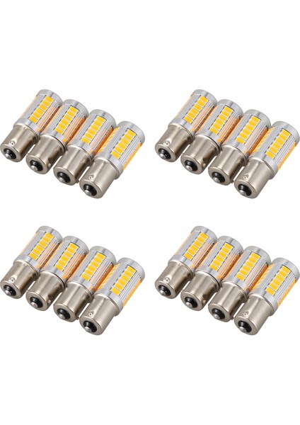 16PCS Amber 1156PY BAU15S PY21W LED 33SMD Araç Kayası Fren Ters Sinyal Ampul Y (Yurt Dışından)