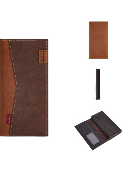 Yeni Erkek Uzun Cüzdan Baellerry Iş Retro Çoklu Kart Rfıd Cüzdan Ince Fermuarlı Bilet Klipsi (Yurt Dışından)