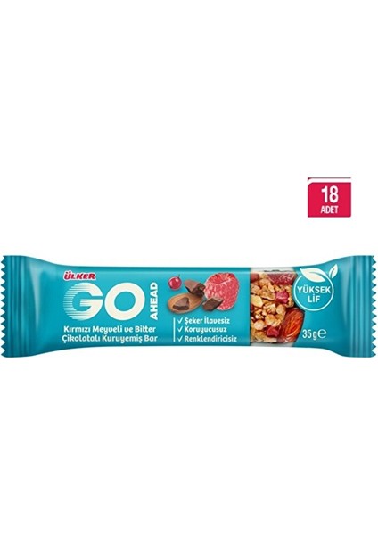 Go Ahead Kırmızı Meyveli Kuruyemiş Bar 35 gr x 18