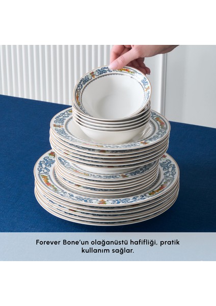 Forever Bone Vase 24 Parça 6 Kişilik Yemek Takımı