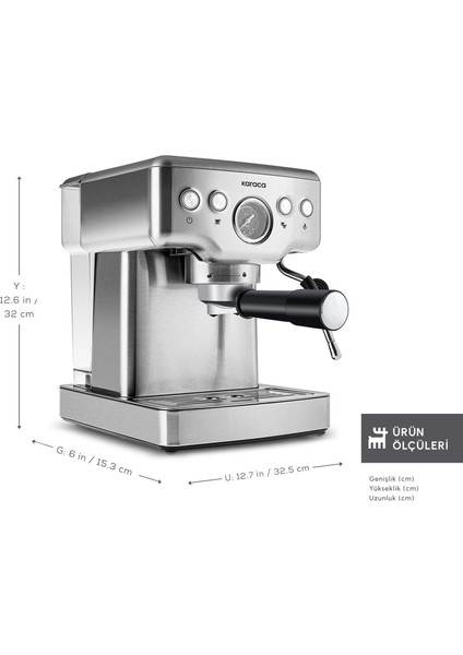 Coffee Art 1353 Süt Köpürtücülü 20 Bar Basınçlı Espresso, Latte Cappuccino Americano Makinesi fiyatları