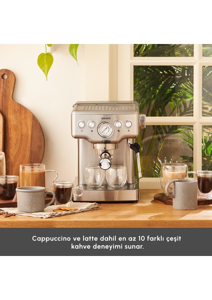 Coffee Art 1353 Süt Köpürtücülü 20 Bar Basınçlı Espresso, Latte Cappuccino Americano Makinesi modelleri