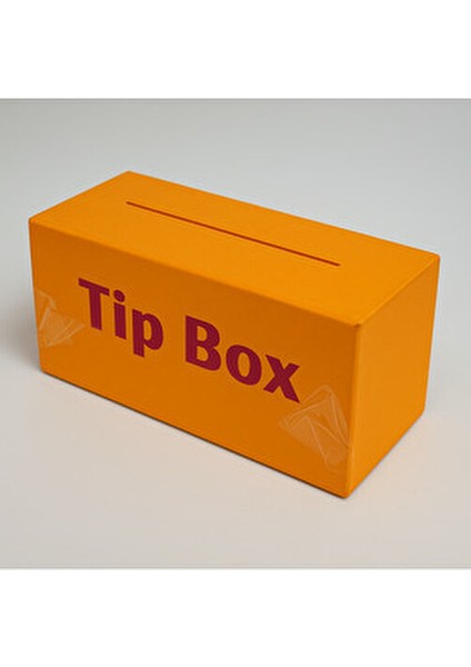 Turuncu Pleksi Tip Box Bahşiş Kutusu