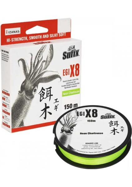 Egi X8 Ip Misina Neon CHARTREUSE-0.104MM - 150M - 5kg fiyatları