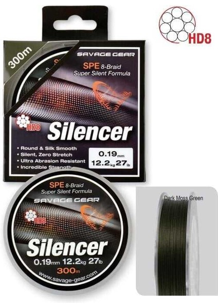 Hd8 Silencer Braid 300 mt Green Örgü Ip 0,36 mm fiyatları