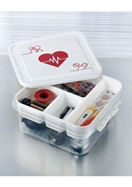 İlk Yardım Saklama Kutusu Dayanıklı Plastik Malzeme ile 24x24 cm indirimleri