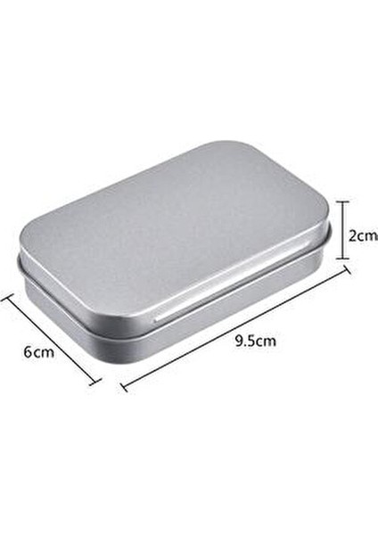 Gri Metal Kutu 9.5x6x2 cm Takı ve Aksesuarlar