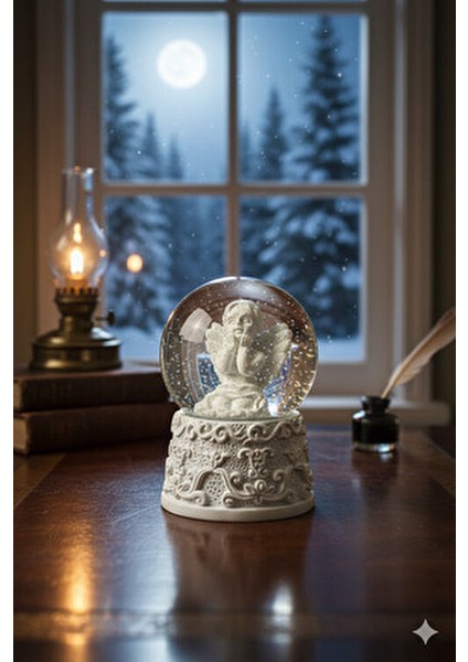 Ceymas Yılbaşı Temalı Mini Kar Küresi Melek Figürü ile Kırmızı indirimleri
