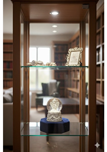 Ceymas Yılbaşı Temalı Mini Kar Küresi Melek Figürü ile Kırmızı