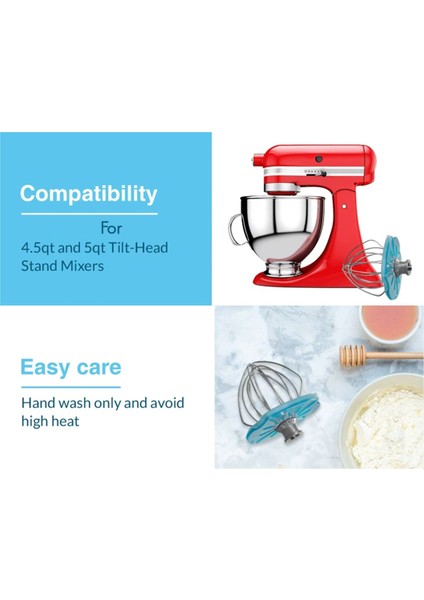Kitchenaid Stand Mikser Aksesuarları Için 6 Kablolu Karıştırma Başlığı Sıçrama Önleyici Baffle Whisk Wiper Pro Mix Dağınıklık Olmadan (Yurt Dışından) fırsatları