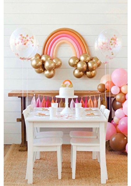 Gold Makaron Gökkuşağı Balon Set fırsatları