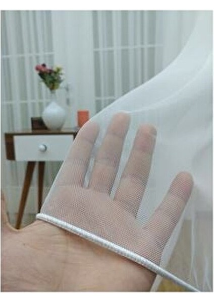 Grek Tül Perde - Petek Zemin 200 x 260 cm Seyrek Pile 1/2 Polyester Kumaş indirimleri