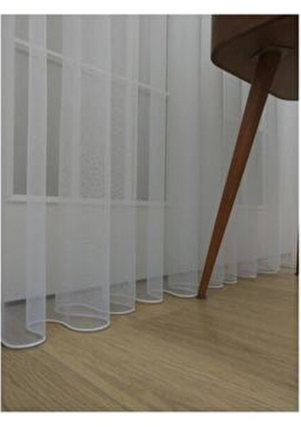 Grek Tül Perde - Petek Zemin 200 x 260 cm Seyrek Pile 1/2 Polyester Kumaş