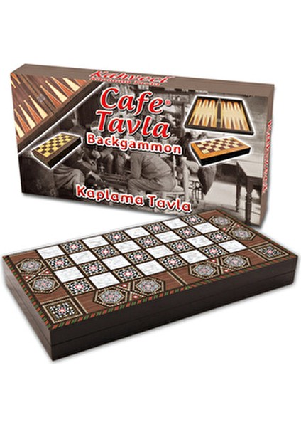 Cafe Tavla Sedef Temalı 12 Mm MDF Kasa İle Şık Oyun Takımı 25,5x49x6 Cm fırsatları