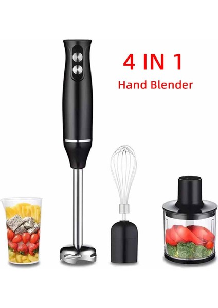 4'ü 1 Arada Yüksek Güçlü Daldırma El Blender Mikseri, Doğrayıcı ve Smoothie Kupası Dahil Paslanmaz Çelik Buz Bıçağı Ab Fişi (Yurt Dışından) indirimleri