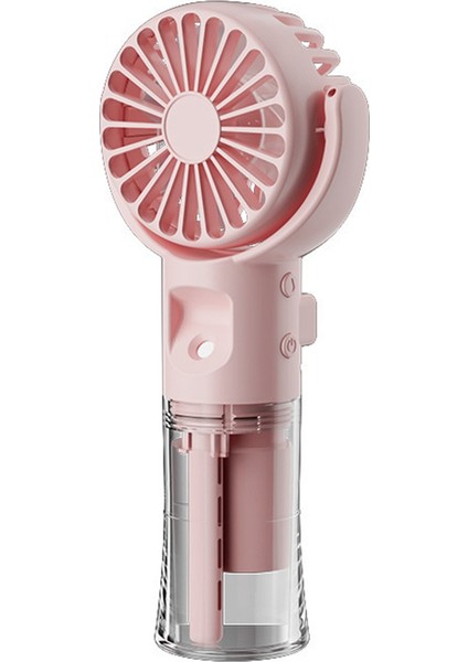 F4 El Tipi Sisleme Fanı Nemlendirici Sisleme Fanı Askılı Boyun Fanı Katlanabilir Mini El Tipi Fan, Pembe (Yurt Dışından)