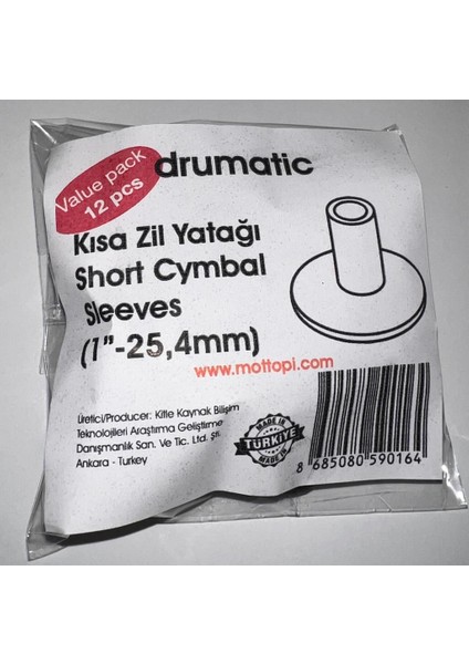 Avantaj Paketi 12’li Kısa Zil Yatağı, Short Cymbal Sleeves (1”-25,4mm) Bateri Plastik Kılıf, Zil Yatak fırsatları