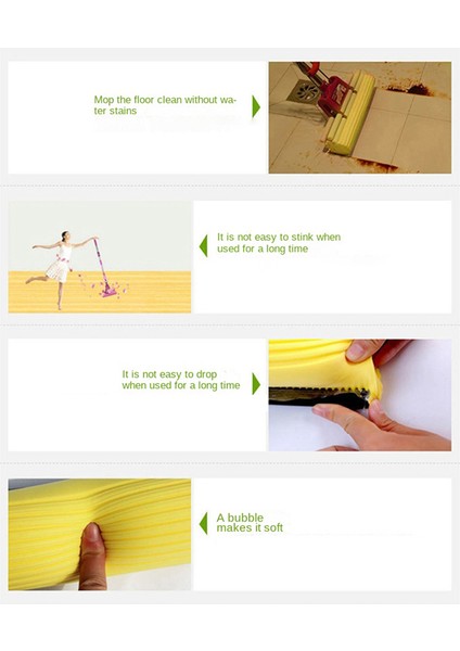 Mop Roller Kafa Doldurma Sünger Dolgunluk Temizlik Pedleri Emici Yedek Islak Paspaslı Giysiler Aksesuarları Silgi 4 Pack (Yurt Dışından) fırsatları