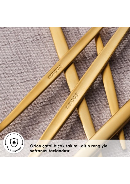 Orion Mat 12 Kişilik 60 Parça Çatal Kaşık Bıçak Takımı Gold indirimleri