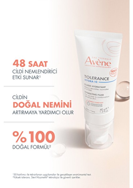 Tolerance Hydra-10 Nemlendirici Krem %72 Termal Su ve %0,1 Hyaluronik Asit 40 ml