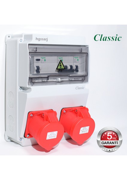 Classic Elektrikli Araç Kombinasyon Kutusu, 5X32A + 5X32A + 1X16A - 5 Yıl Garanti modelleri