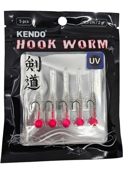 Hook Worm Jighead+Lrf Silikonu 2gr+4.5cm 5 Adet Head Green+Blue Glitter modelleri