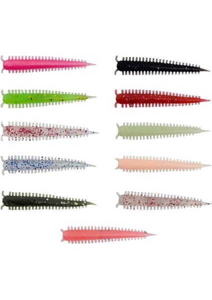 Zombie Worm Lrf Silikonu 4cm 8 Adet Green Glow