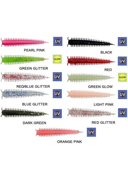 Zombie Worm Lrf Silikonu 4cm 8 Adet Green Glow fiyatları