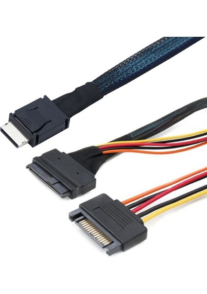 Oculink SFF-8611 4ı - Pcıe SFF-8639 U.2 Nvme Sata 15P Erkek Güç Sunucu Kablosu Bilgisayar Aksesuarları (Yurt Dışından) modelleri