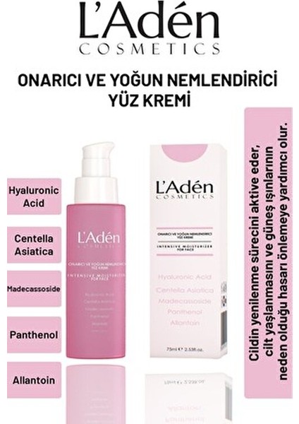 Yoğun Nemlendirici Yüz Kremi Onarıcı Etkiyle 75 ml Vegan İçerik Tüm Cilt Tiplerine Uygun
