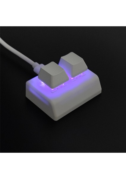2 Tuşlu Makro Programlama Klavyesi Rgb Mini Klavye Oyun Çizimi Kırmızı Anahtarlı Özel Klavye Osu Oyun Tuş Takımı, Beyaz (Yurt Dışından)