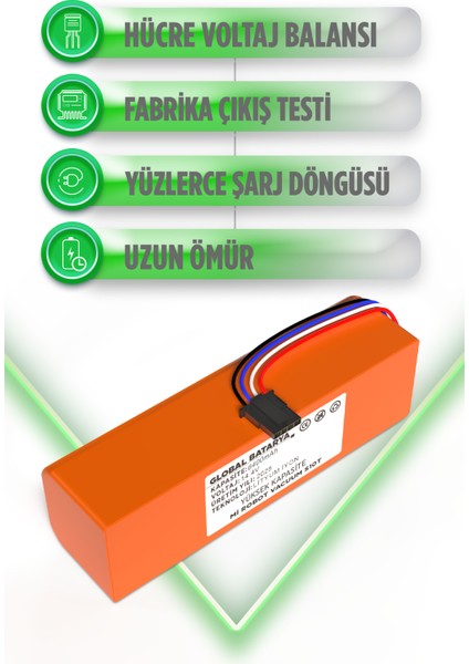 Xiaomi Mi Robot Vacuum S10T Uyumlu Akıllı Süpürge Bataryası 14.4V 6400MAH Pil (Yüksek Kapasite) modelleri