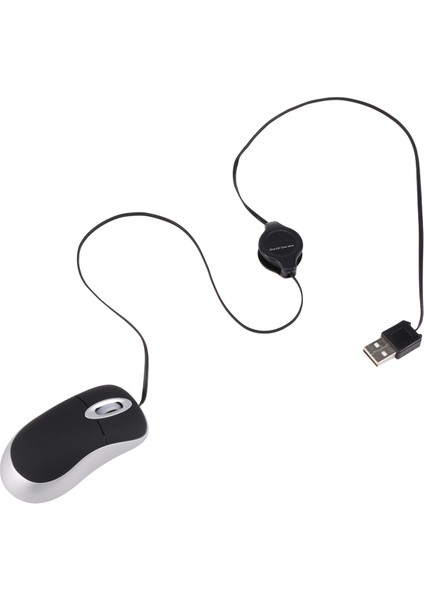 Mini USB Kablolu Fare Geri Çekilebilir Kablo Küçük Fare 1600 Dpı Optik Kompakt Seyahat Fareleri Windows 98 2000 Xp Vista ve (Siyah) (Yurt Dışından) fiyatları